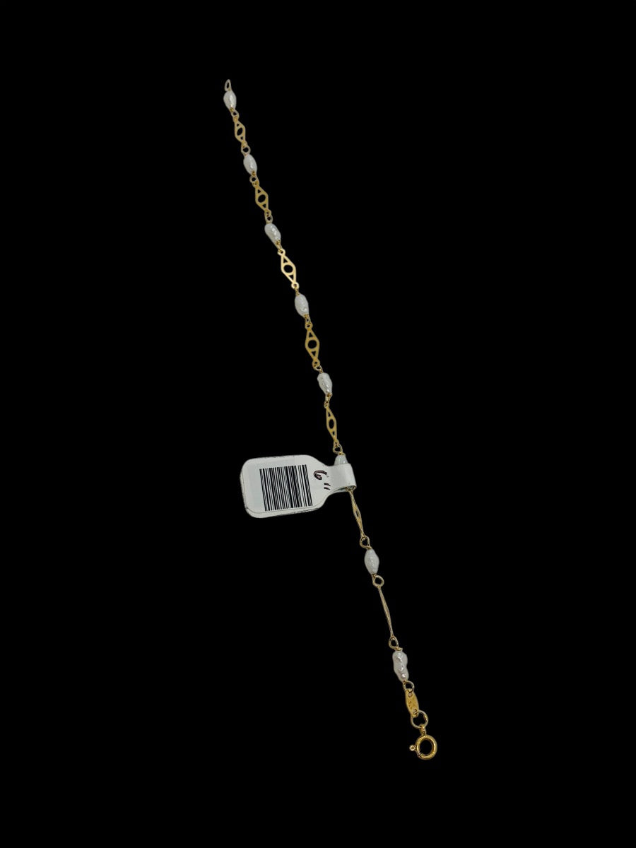 18K Yellow Gold Opal Link Bracelet | Size 7 | 1.4g