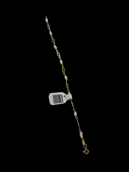 18K Yellow Gold Opal Link Bracelet | Size 7 | 1.4g