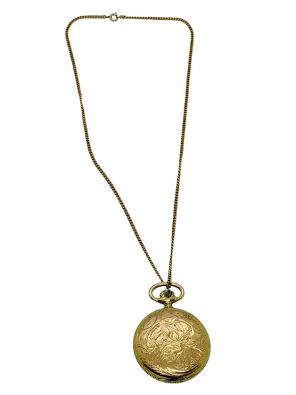 Vintage Wakmann 17 Jewels Shock Absorber Pendant Watch with Gold Tone Chain Made in France