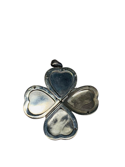 Sterling Silver .925 Heart Double-Quad Locket Pendant 14.9 Grams