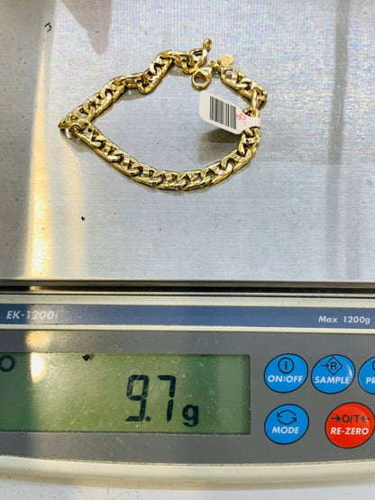 14K Curb Yellow Gold Bracelet | Size 8.5 | 9.7g