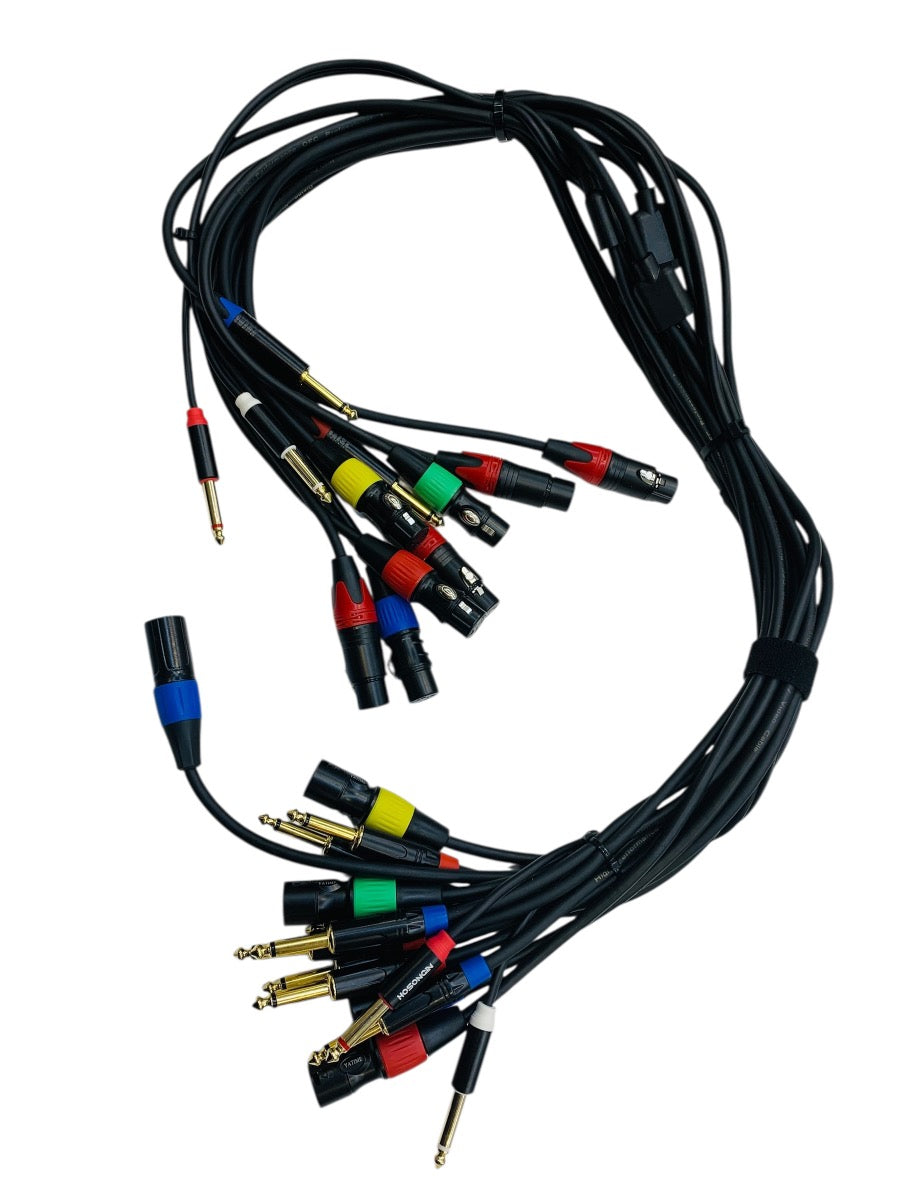 Assorted DJ Mixing/Mic Cables: XLR Male to 1/4" Cables + XLR Cables