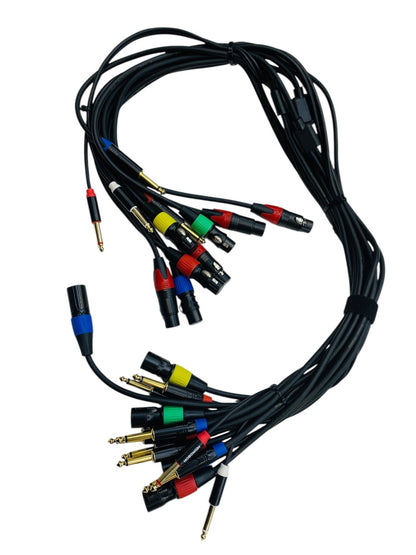 Assorted DJ Mixing/Mic Cables: XLR Male to 1/4" Cables + XLR Cables