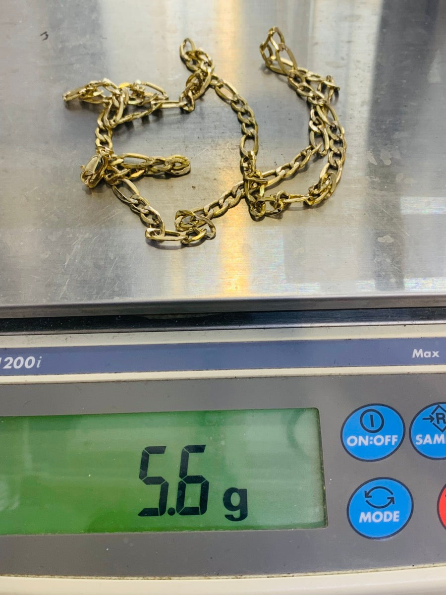 10K Yellow Gold Figaro Chain 5.8 Grams | 5mm Width | 24" Length