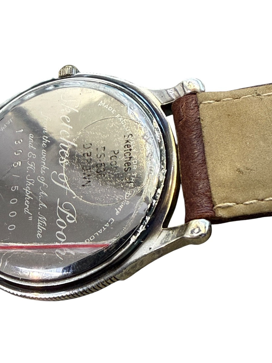 Disney Winnie The Pooh Quartz WatchSketches Of Pooh Leather Band 34mm