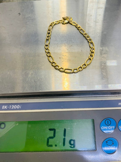 10K Yellow Gold Figaro Bracelet Unisex 2.2 Grams | 8" Length | 5mm Width