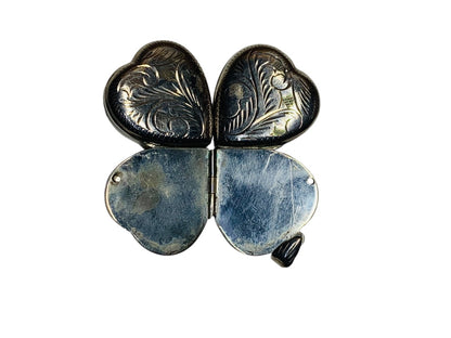 Sterling Silver .925 Heart Double-Quad Locket Pendant 14.9 Grams