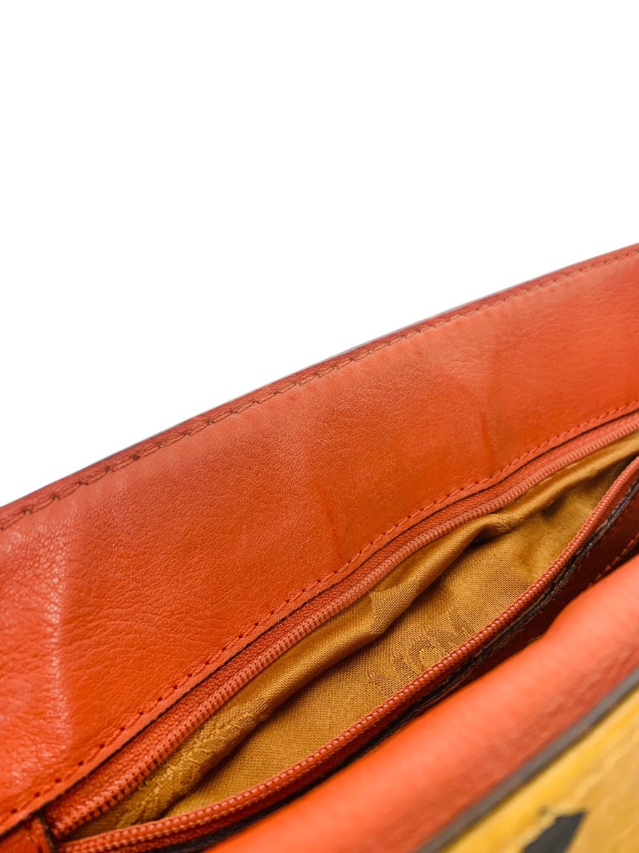 MCM Leather Crossbody Cognac In Viestos Detachable Strap