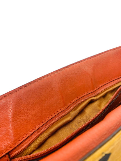MCM Leather Crossbody Cognac In Viestos Detachable Strap