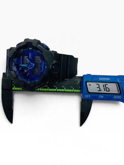 Casio G-Shock 5522 Digital Watch 52.5mm Blue Face Black Rubber Band