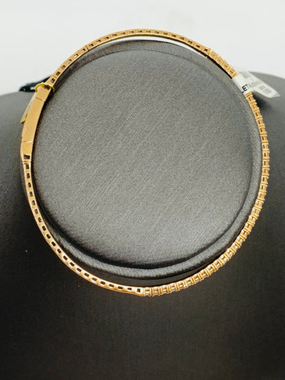 14K Rose Gold Round Diamond Bangle Bracelet | .40 TCW | Size 8 | 6.3g