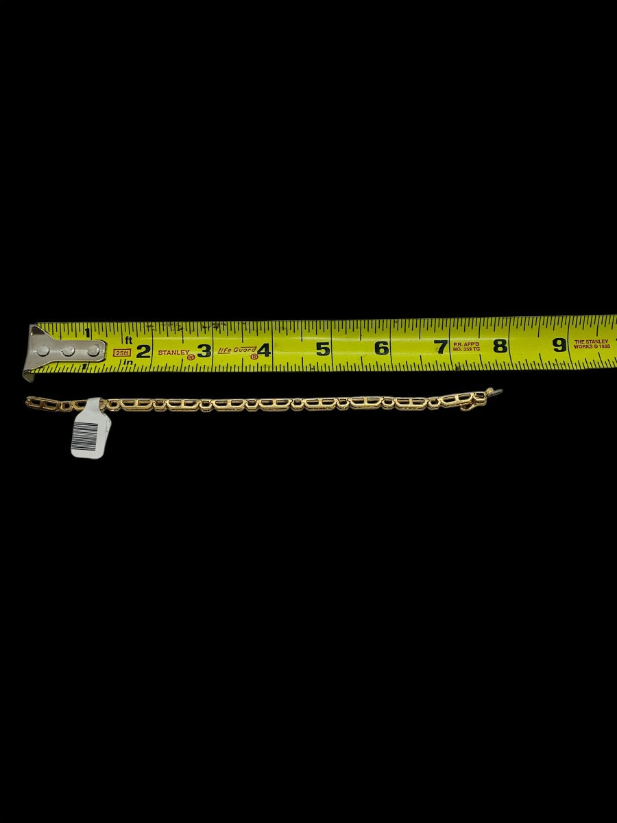 14K Yellow Gold Channel Set Diamond Bar Link  Bracelet | .50 TCW | Size 7.5 | 13.4g