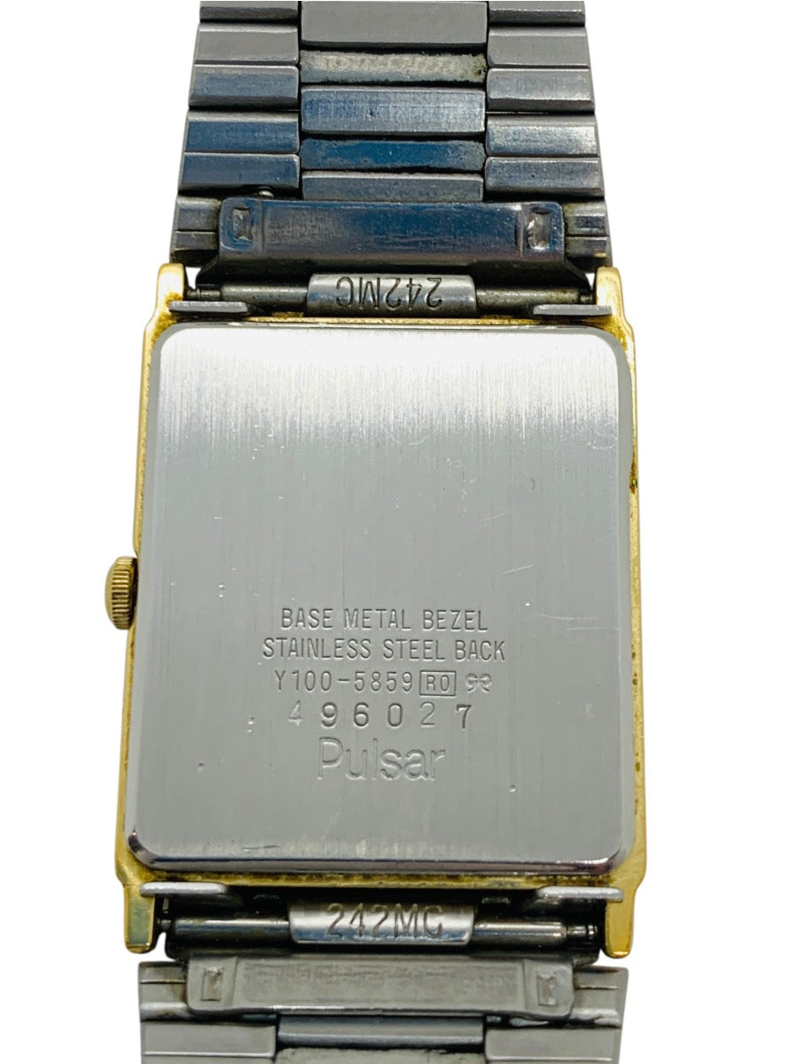 Vintage Pulsar by Seiko Y100-5859 Quartz Gold Tone Men's Watch