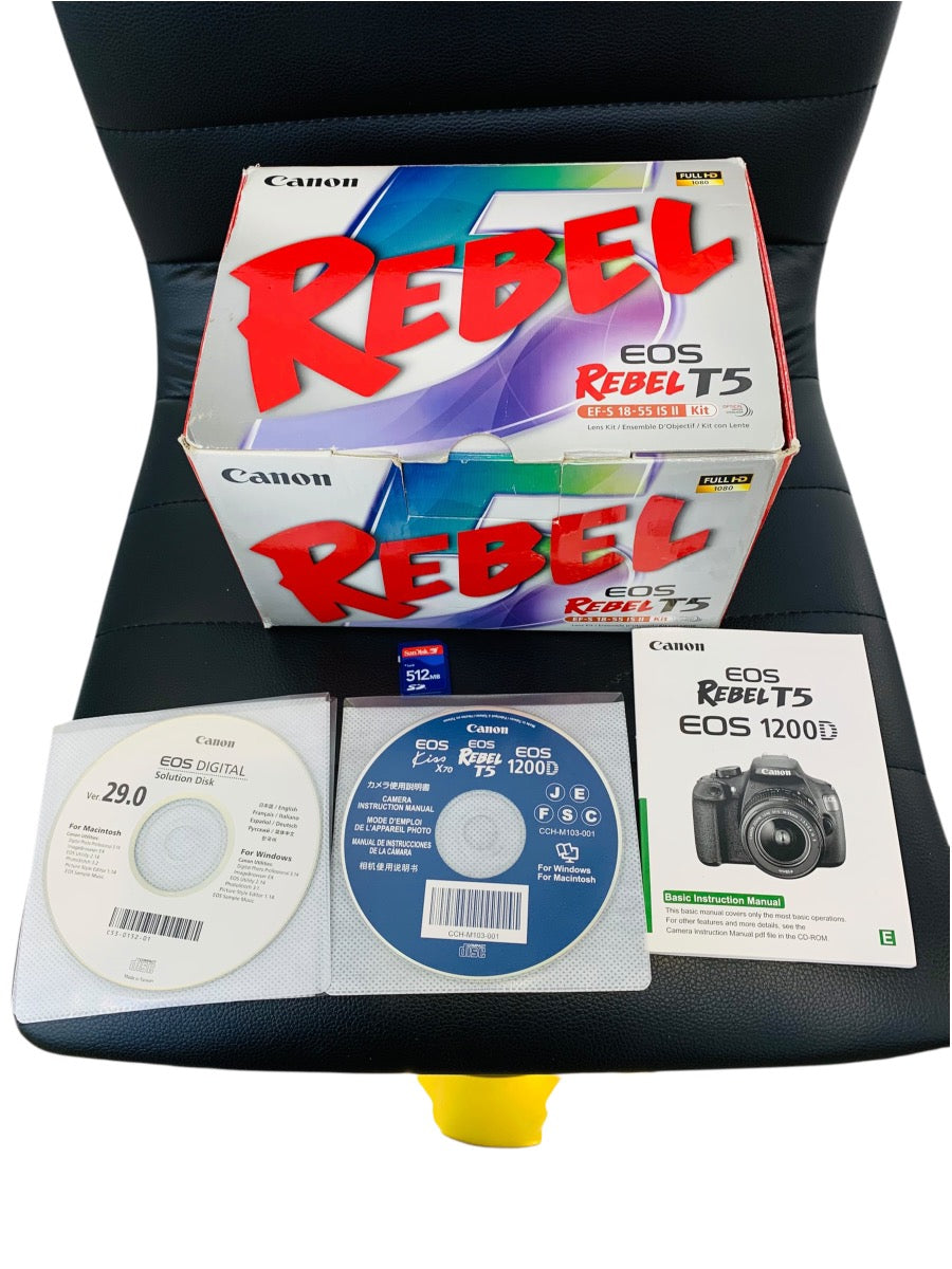 Canon EOS Rebel T5 DSLR Bundle w/ 18-55mm & 75-300mm, Charger/Battery