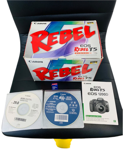 Canon EOS Rebel T5 DSLR Bundle w/ 18-55mm & 75-300mm, Charger/Battery