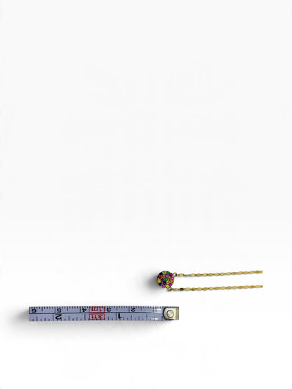 14K Yellow Gold Multicolor Topaz Pendant Necklace 1.8 Grams | 16" Length