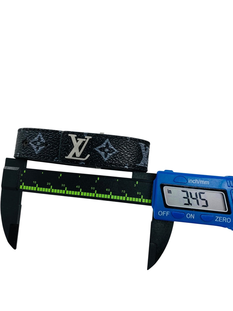 Louis Vuitton Slim Bracelet Black LV Monogram Leather