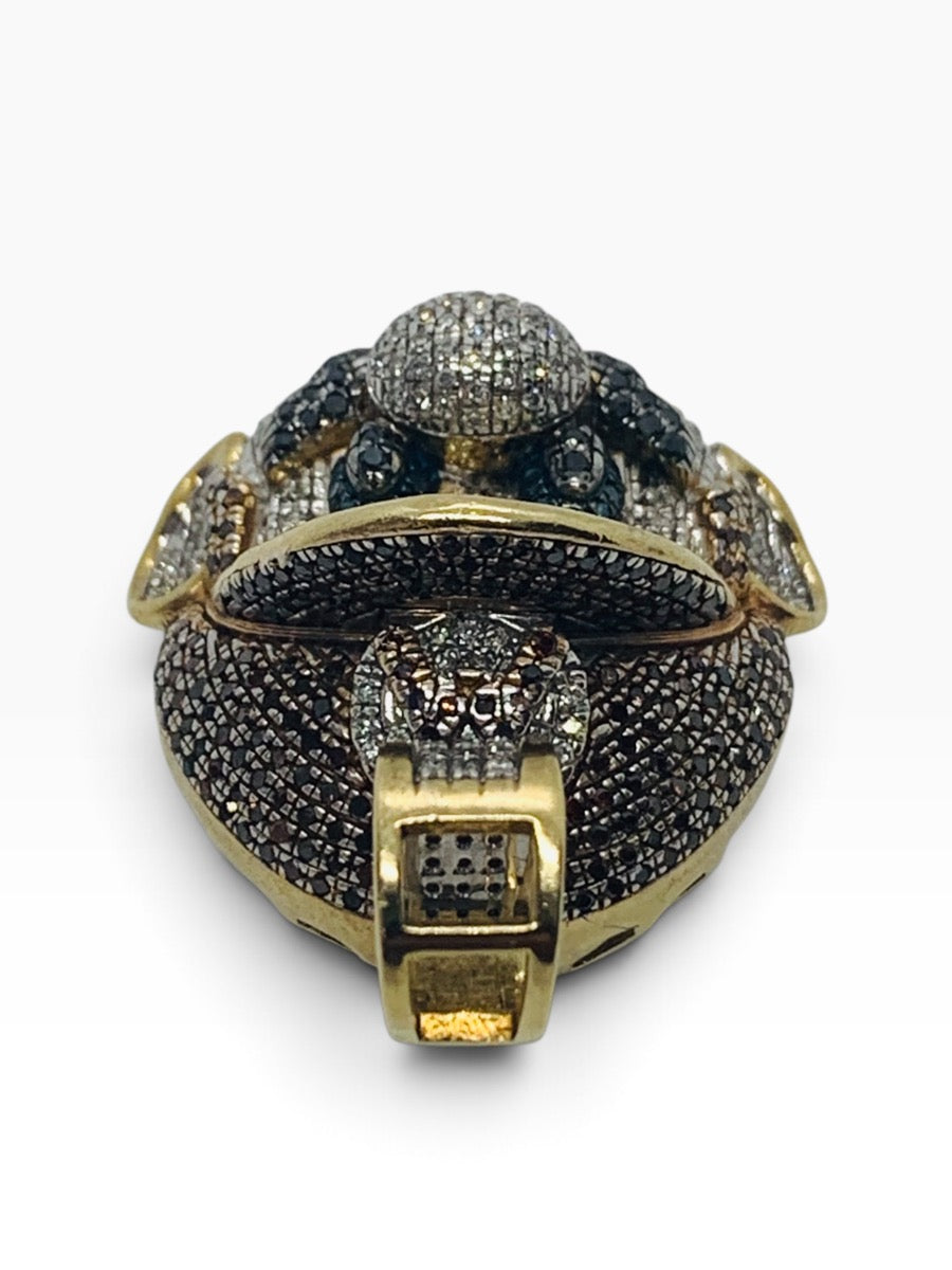 10K Yellow Gold Super Mario Bros Head Diamond Pendant 11.5 Grams