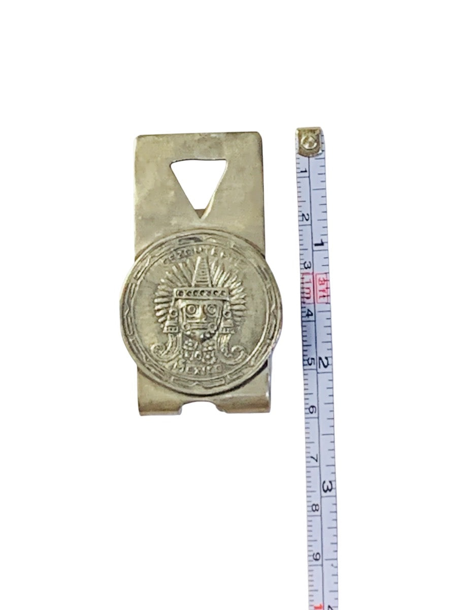 Vintage Sterling Silver Cezontemoc Mexico Money Clip 27.4 Grams