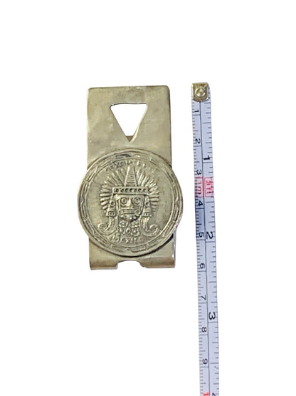 Vintage Sterling Silver Cezontemoc Mexico Money Clip 27.4 Grams