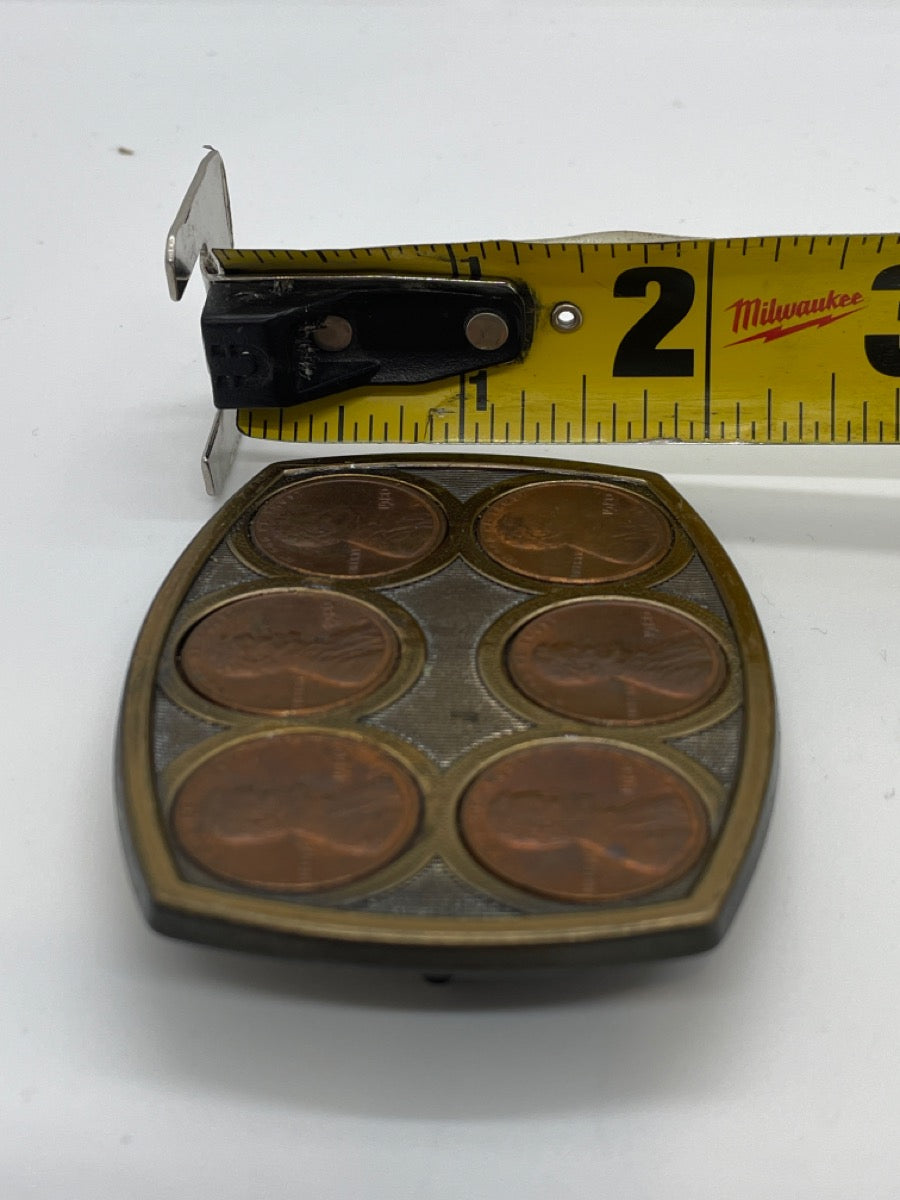 Vintage 1980 Lincoln Penny Belt Buckle-Collectible Coin Design