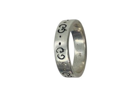 Gucci Ghost Skull Ring Sterling Silver .925 GG 6mm 8 Grams Made In Italy